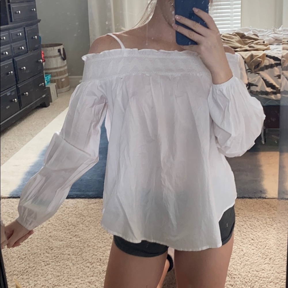 white off the shoulder blouse